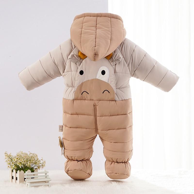 Barboteuse bébé d'hiver mignonne motif veau, veste de neige pour nourrisson, combinaison épaisse, manteau pour enfants au design moderne et intéressant