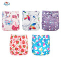 Couches imprimées de luxe modernes pour bébé, lot de 5, couches lavables de bonne qualité avec poche pour enfants