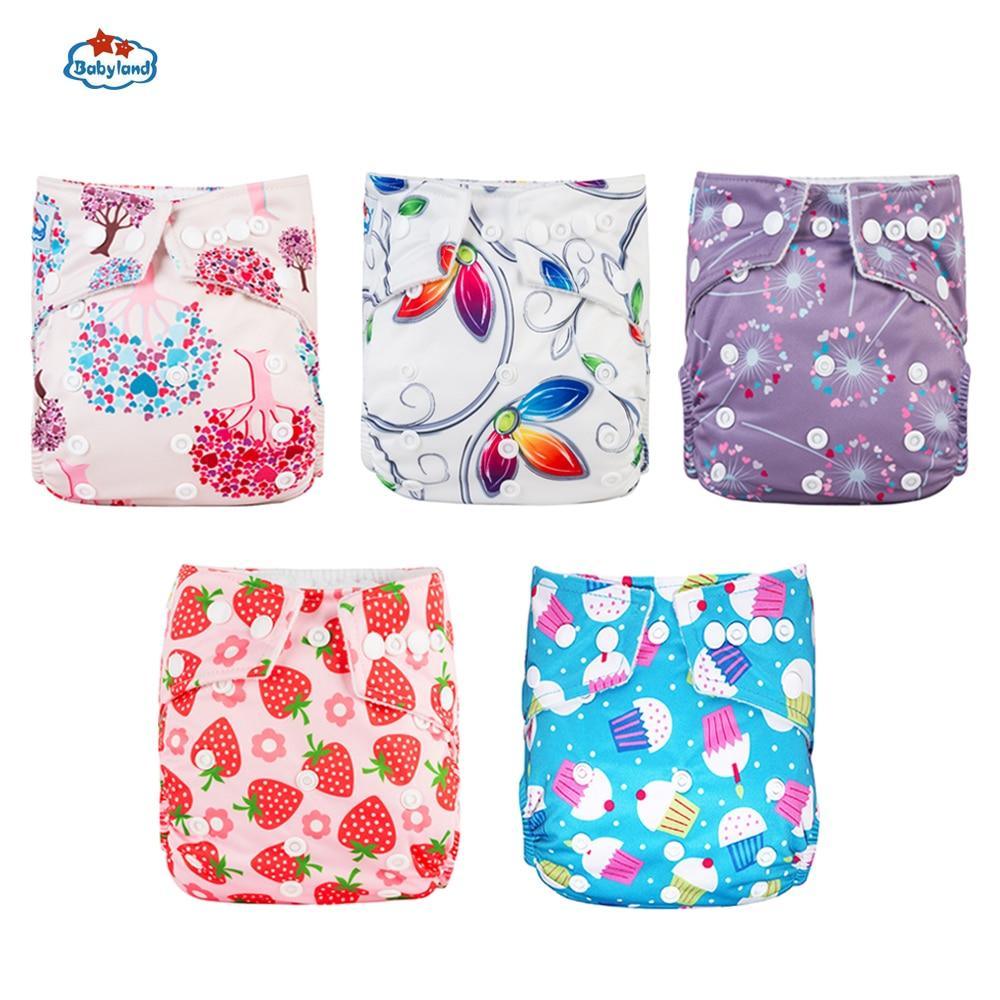 Couches imprimées de luxe modernes pour bébé, lot de 5, couches lavables de bonne qualité avec poche pour enfants