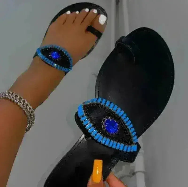 Mules plates mode femme bout rond à strass