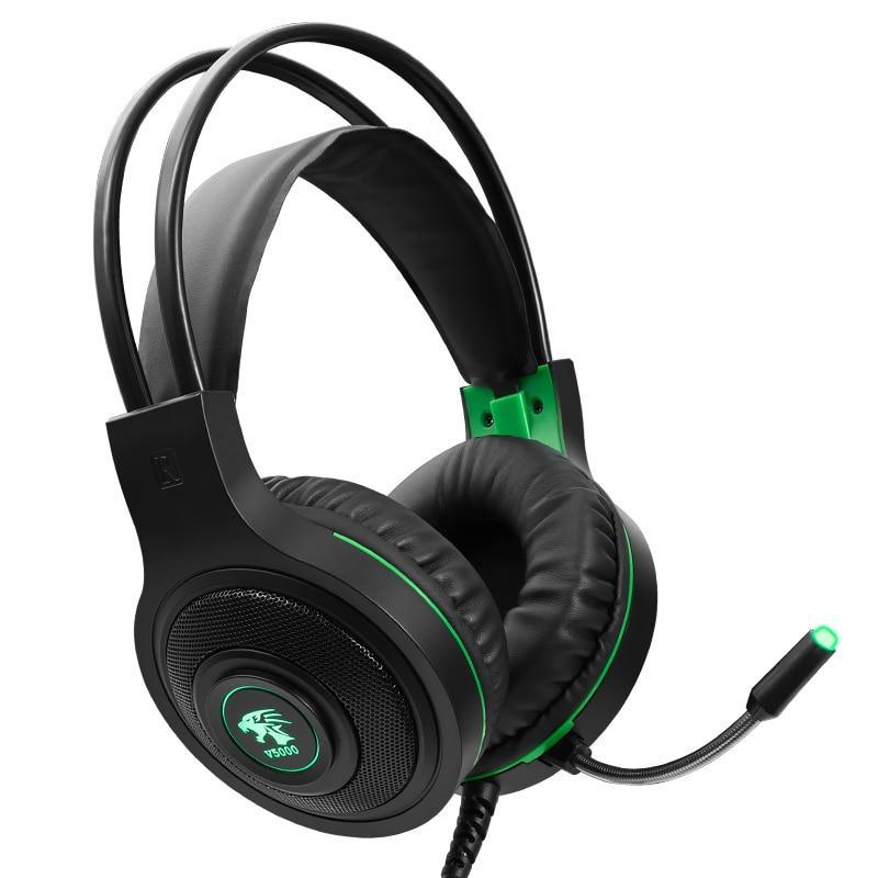 Casque de jeu STEVVEX LED moderne avec micro et contrôle vocal, casque de jeu filaire USB 3,5 mm, écouteurs professionnels pour ordinateur portable et jeux (prise 3,5 mm)