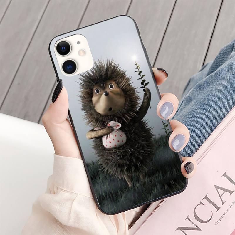 Coque de téléphone Hérisson Lumineux dans le Brouillard pour iPhone 13 8 7 6 6s Plus X 5s SE 2020 XR 11 12 Mini Pro Xs Max Protection d'écran Souple Flexible en Silicone Gel Caoutchouc Bumper