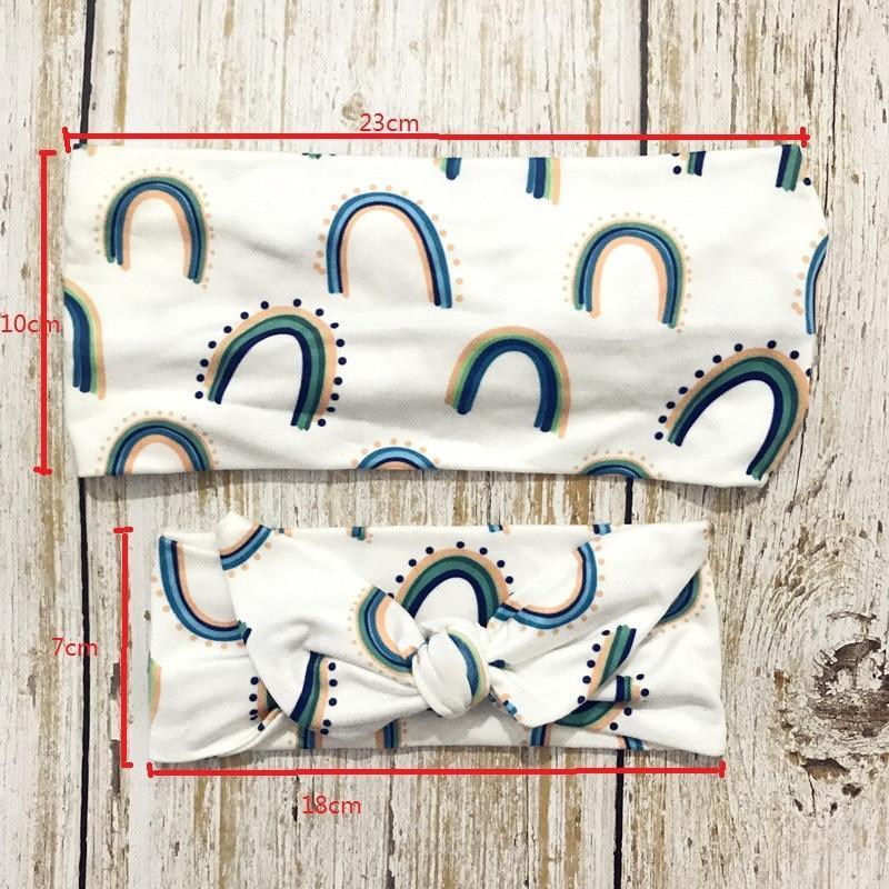 Bandeaux de luxe élégants mère et bébé pour fille, Bandeau à oreilles de lapin, Imprimé floral, Nœuds, Accessoires de cheveux parent-enfant