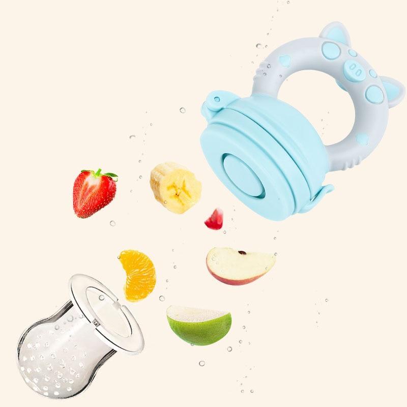 Sucette Distributrice Bébé en Silicone Animaux Dessin Animé Tétine pour Nourrisson Support Grignoteur Fruits Nouveau-né Sucette Silicone Embout Tétine