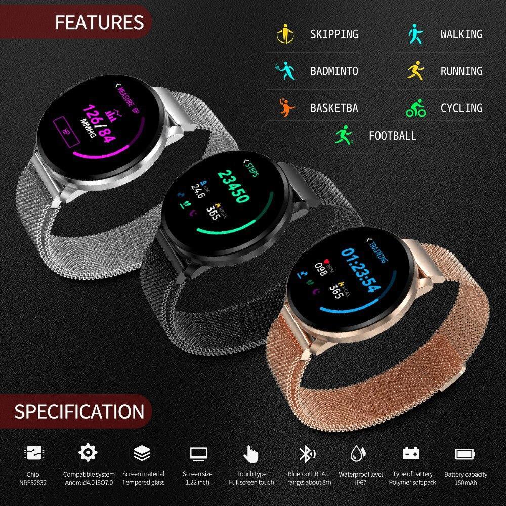 Nouvelle montre-bracelet intelligente décontractée pour hommes et femmes, moniteur d'activité physique de luxe de marque, étanche, au design moderne et luxueux