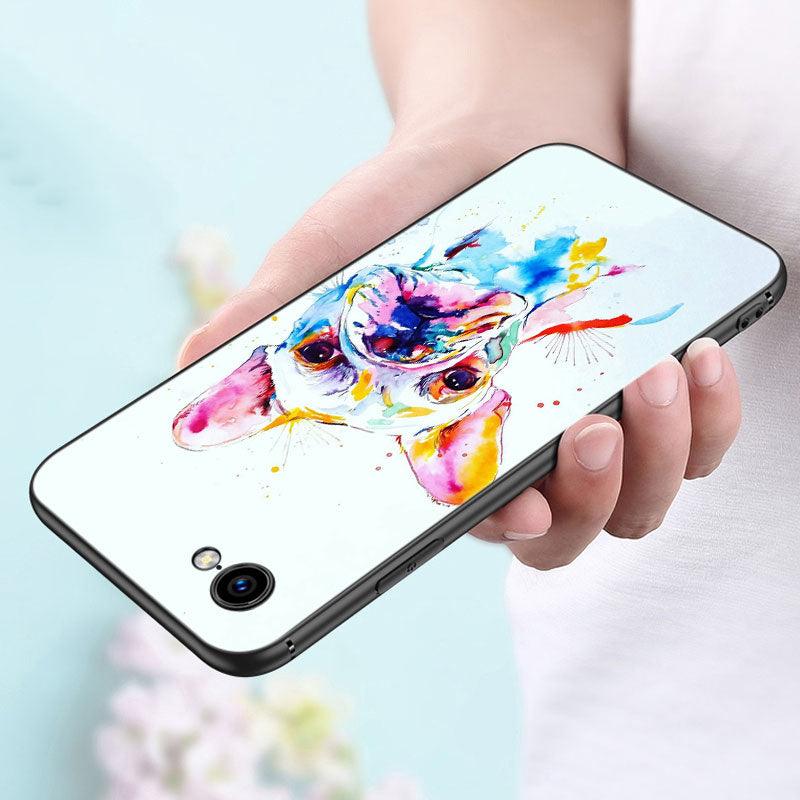 Coque de téléphone chiot bouledogue français mignon pour iPhone 14 13 12 Mini 11 Pro Max 7 8 Xr X Xs 7 8 Plus Se 2020 2022 Housse de téléphone mince transparente en silicone souple et élastique