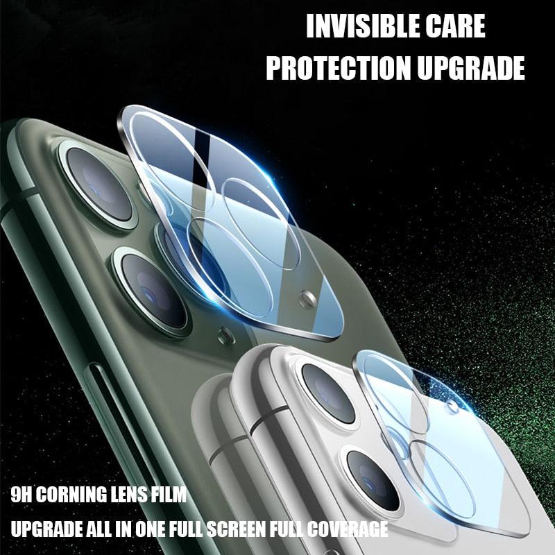 3 Protecteurs d'écran d'objectif de caméra pour iPhone 11 12 Pro Max 13 Mini Verre d'appareil photo pour iPhone XR XS X 7 8 Plus 6 6S SE 2020 Verre d'objectif en verre trempé résistant aux rayures