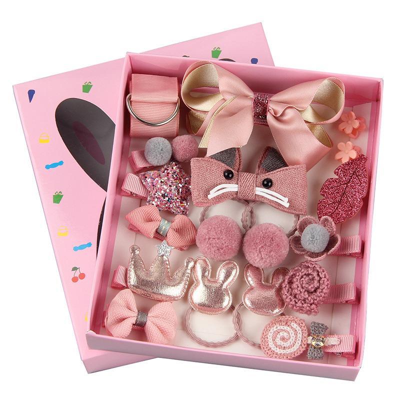 Ensemble de bandeaux de luxe modernes pour bébé fille, 18 pièces, turban pour enfants, jolis nœuds, coiffures pour enfants, élastiques à cheveux, pinces à cheveux, ensembles d'épingles à cheveux