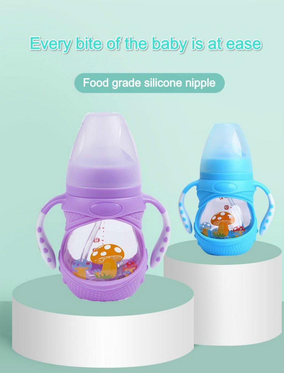 Biberon en verre avec tétine en silicone pour bébé
