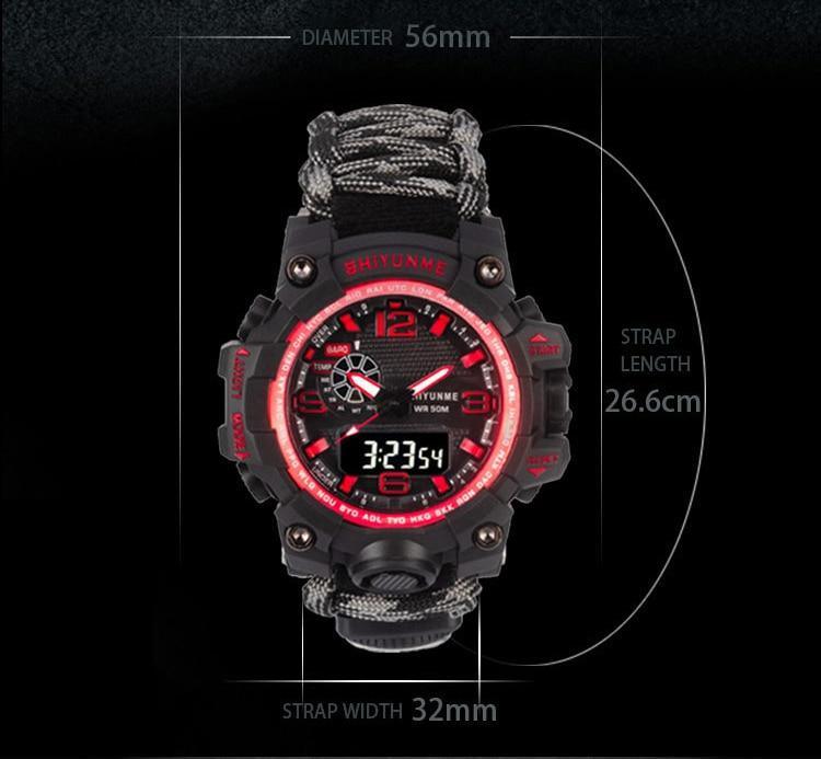 Montre sport homme de survie avec boussole extérieure de la marque de luxe G Style, montres numériques militaires étanches 50M relogio masculino