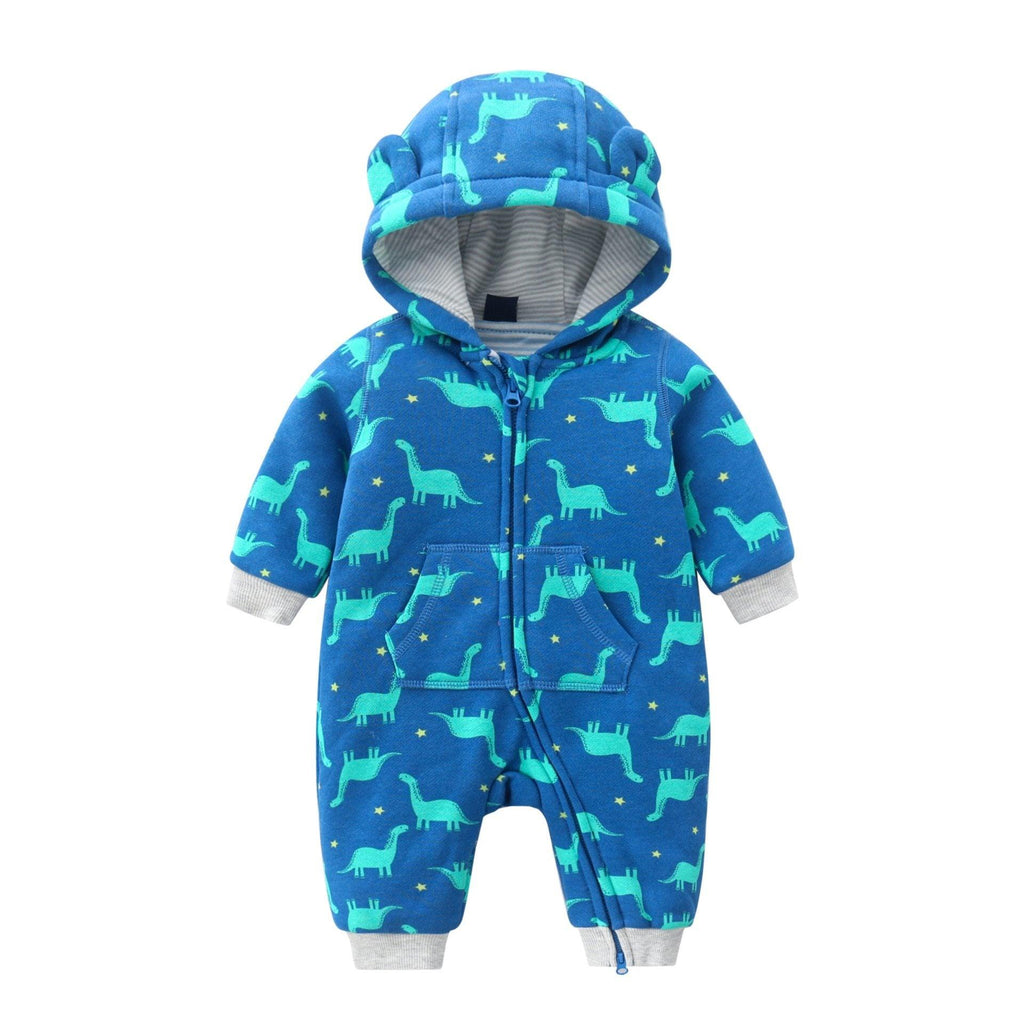Grenouillères à manches longues et à capuche zippée pour bébé, combinaisons et barboteuses pour garçons et filles pour la saison automne-hiver