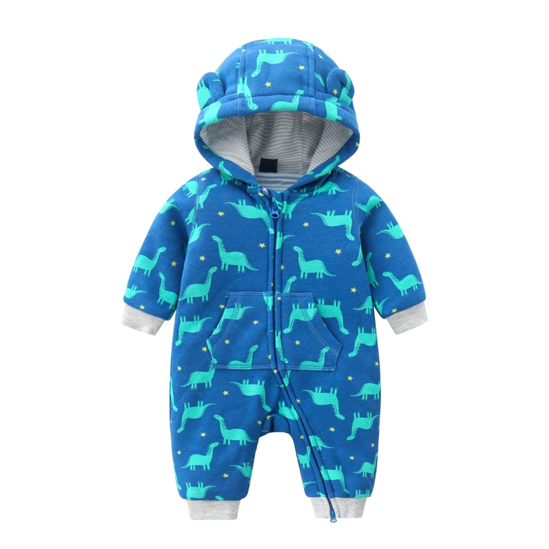 Grenouillères à manches longues et à capuche zippée pour bébé, combinaisons et barboteuses pour garçons et filles pour la saison automne-hiver