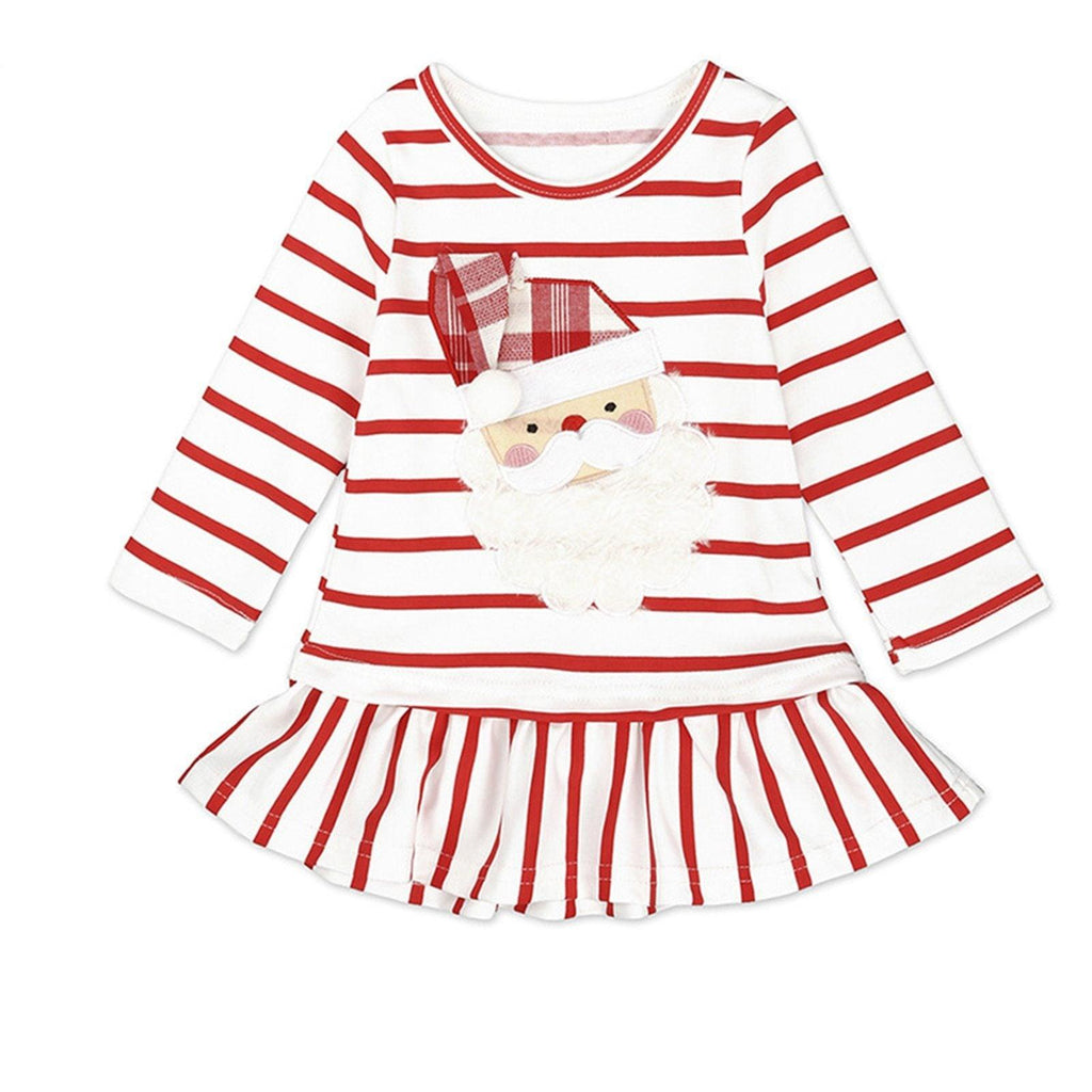 Bébé Filles Manches Longues Rayé Noël Tenues Robe Pour Filles Vêtements Design Unique Excellent Look