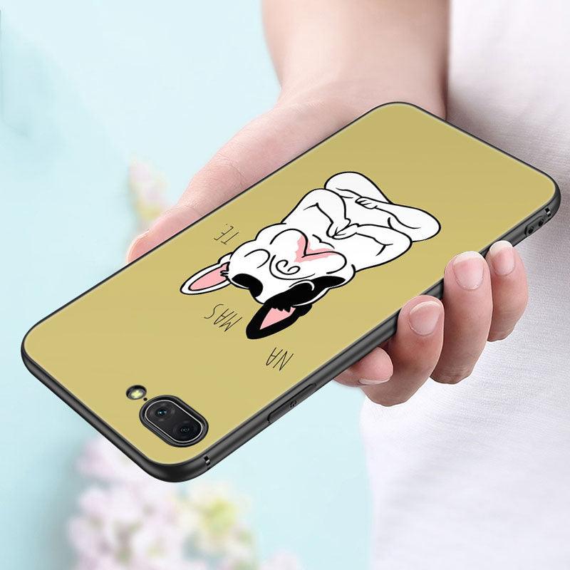 Coque de téléphone chiot bouledogue français mignon pour iPhone 14 13 12 Mini 11 Pro Max 7 8 Xr X Xs 7 8 Plus Se 2020 2022 Housse de téléphone mince transparente en silicone souple et élastique