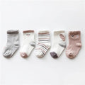 Lot de 5 paires de chaussettes en coton pour bébé, filles ou garçons, automne hiver, pour nourrissons et tout-petits