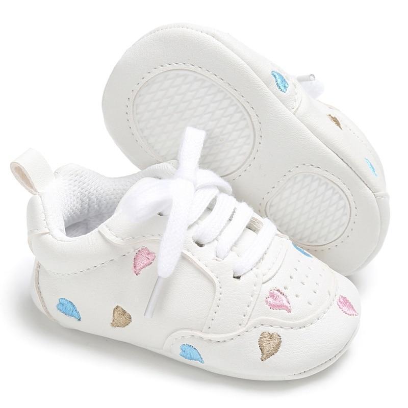 Chaussures bébé étoiles Premiers Pas Enfants Tout-petits Lacets Cuir PU Semelles Souples Baskets 0-18 Mois