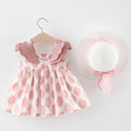 Robe d'été sans manches à imprimé floral pour bébé fille, idéal pour les fêtes d'anniversaire, modèle princesse avec chapeau, design moderne et élégant pour enfants de 6 à 24 mois