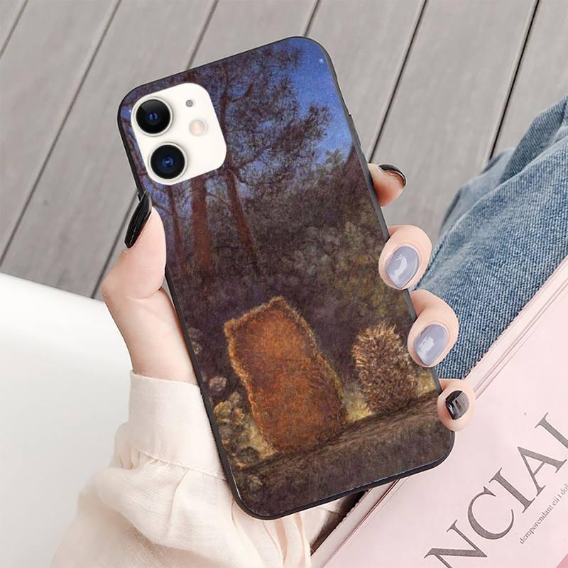 Coque de téléphone Hérisson Lumineux dans le Brouillard pour iPhone 13 8 7 6 6s Plus X 5s SE 2020 XR 11 12 Mini Pro Xs Max Protection d'écran Souple Flexible en Silicone Gel Caoutchouc Bumper