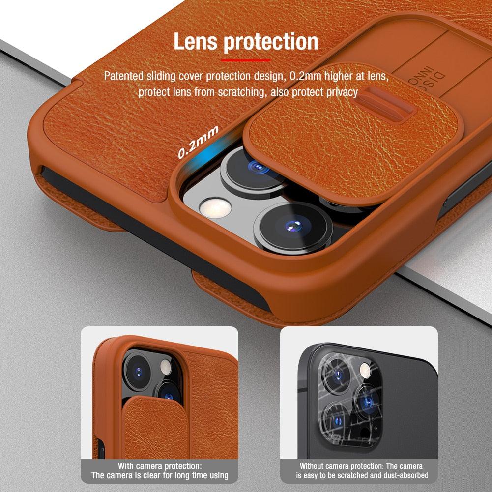 Coque arrière rigide absorbant les chocs pour iPhone 13 Pro Max - Étui appareil photo coulissant noir élégant pour iPhone 13 Mini 13 Pro Max