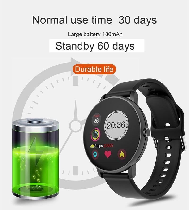 Nouvelle montre de sport connectée étanche pour iOS/Android, bracelet intelligent pour hommes et femmes avec moniteur de fréquence cardiaque et de tension artérielle, design moderne