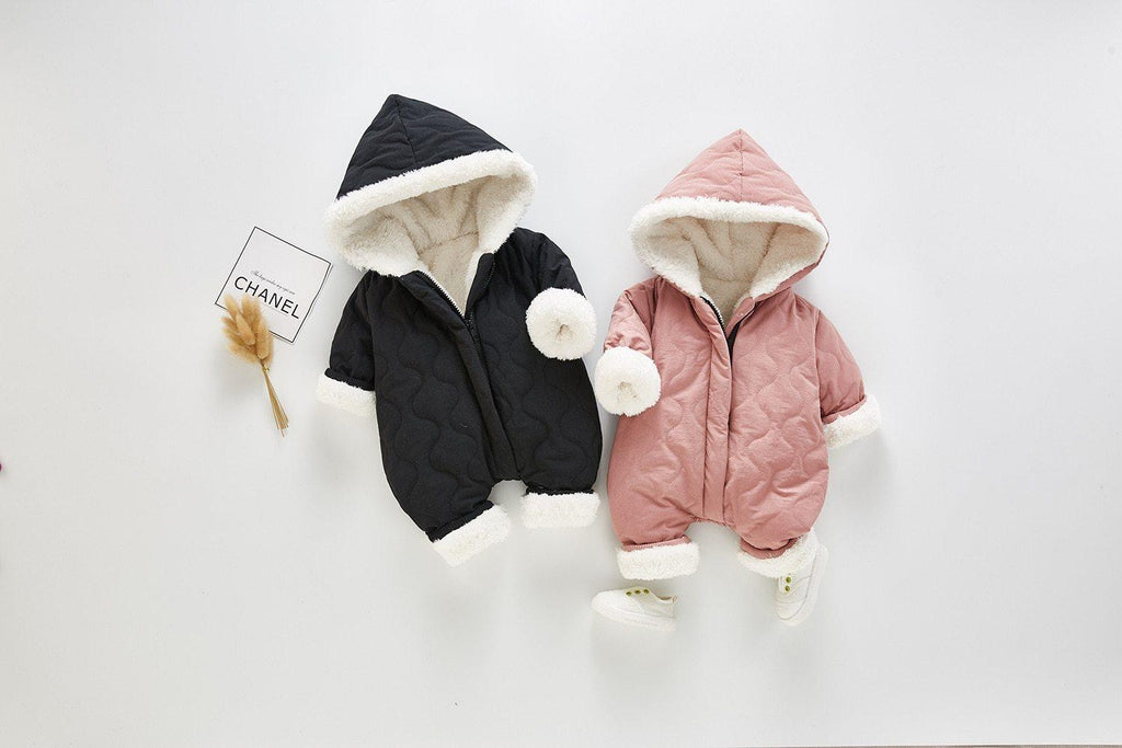 Combinaison-veste moderne et élégante en peluche épaisse de coton pour bébé garçon et fille
