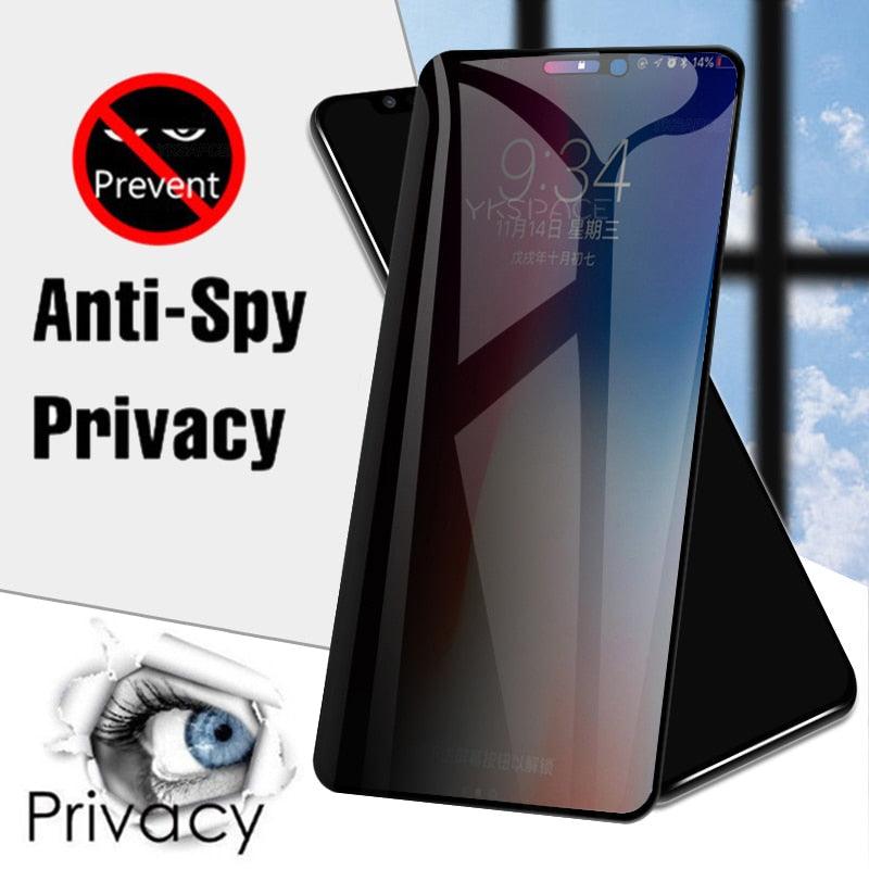 3 Pièces Meilleur Verre Trempé Confidentialité 9H pour iPhone 11 12 13 14 Pro Mini XS MAX X XR 6S 7 8 Plus SE Film de Protection Écran Anti-Espion Anti-Peeping en Verre Trempé pour iPhone