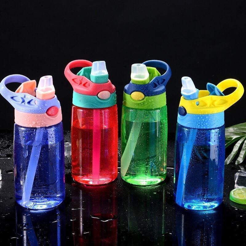 Gourde pour enfants 480ML Tasse d'alimentation créative et sûre pour bébé avec pailles Bouteilles d'eau étanches Tasses portables pour enfants en plein air