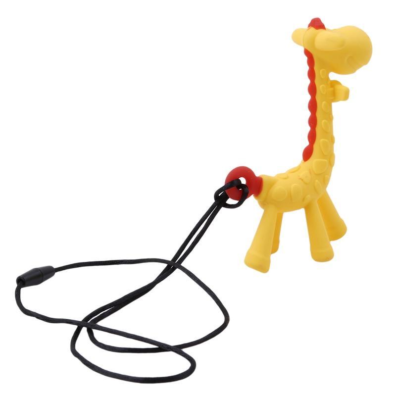 Jouet de dentition unique en silicone en forme de girafe de dessin animé pour bébé, nouveau jouet à suspendre pour l'éveil de bébé