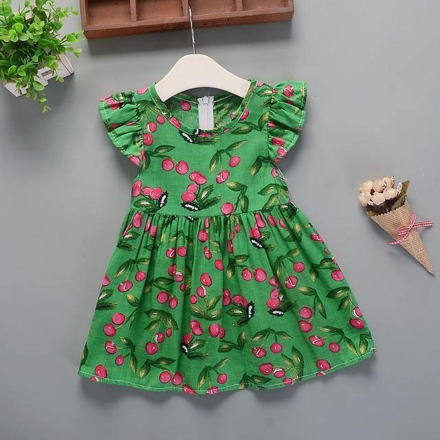 Robe trapèze en coton pour bébé, nouvelle collection été, vêtements pour enfants, robe tutu de princesse à fleurs pour filles