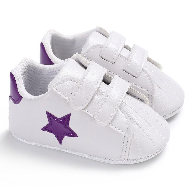 Chaussures bébé étoiles Premiers Pas Enfants Tout-petits Lacets Cuir PU Semelles Souples Baskets 0-18 Mois