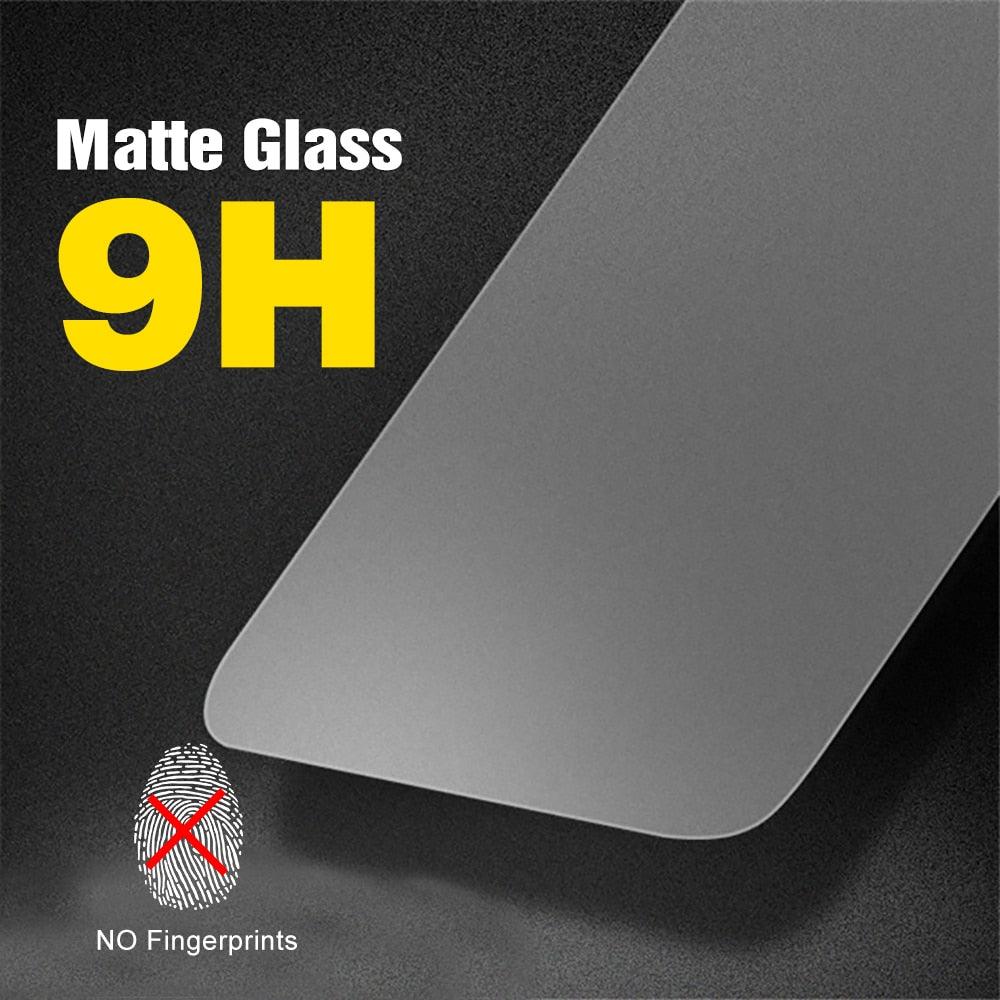 2pcs Verre trempé mat pour iPhone 12 Pro Max Verre pour iPhone 13 12 11 Pro Xs Max X Xr 6 7 8 Plus Film protecteur d'écran Couverture complète Anti-reflet Dureté 9h Anti-traces de doigts Protection d'écran