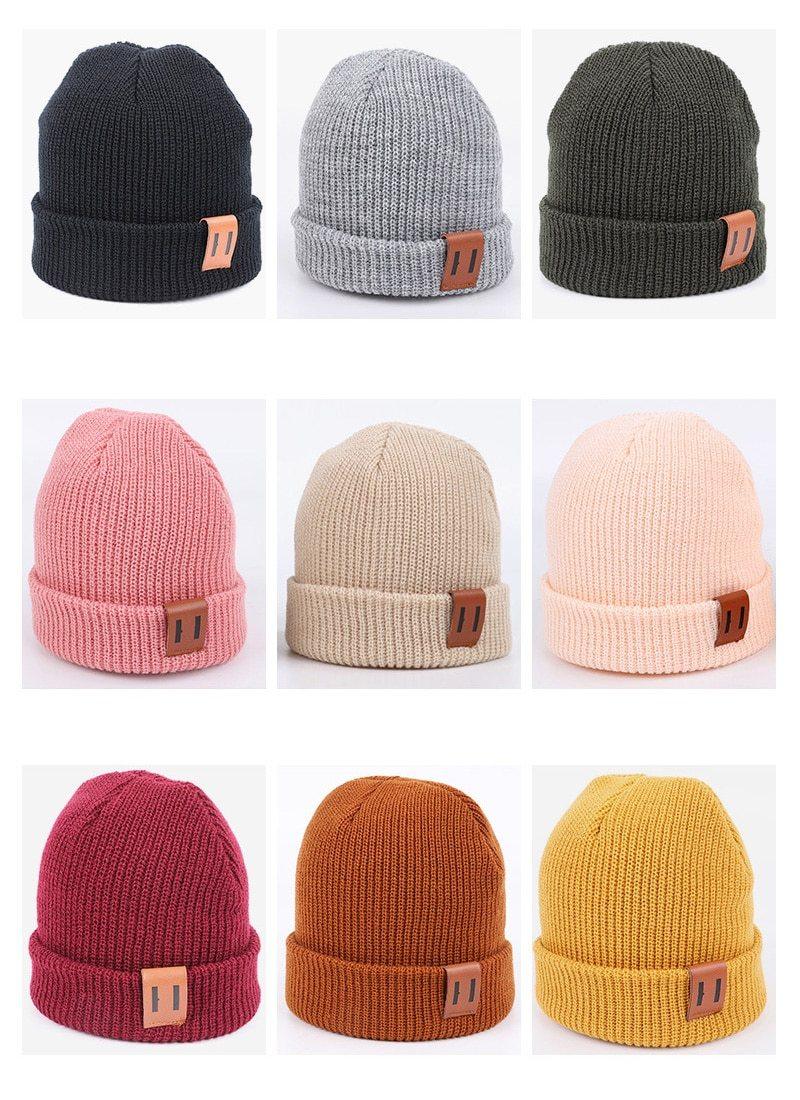 Bonnet d'hiver chaud pour bébé, tricoté pour enfants, bonnets pour filles et garçons, bonnet pour bébé et parent