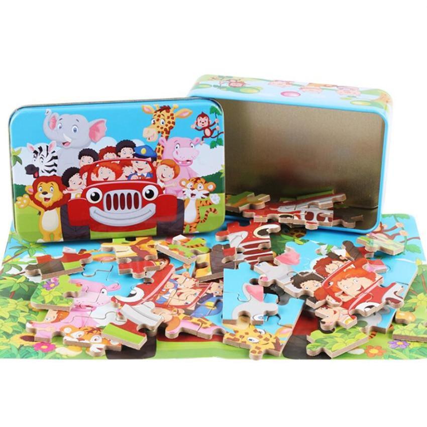 Nouveau puzzle en bois de 60 pièces, jouet pour enfants, puzzle en bois animaux de dessin animé, jouets d'apprentissage éducatifs précoces pour enfants, cadeau de Noël