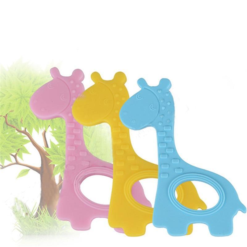 Nouveau jouet de dentition apaisant en forme de girafe mignonne à mâcher pour bébés et tout-petits en silicone biologique naturel, parfait pour les bébés garçons et filles