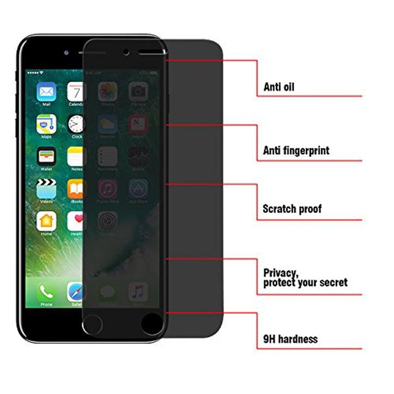 Film de protection d'écran anti-espion pour iPhone 14 13 12 11 XS MAX XR, verre privé à couverture complète pour iPhone 7 8 PLUS, film protecteur anti-espion, protection d'écran en verre trempé compatible avec les coques pour iPhone