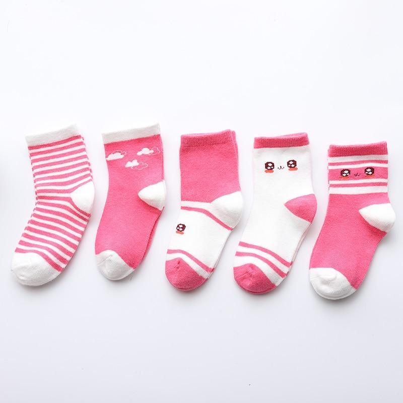 5 paires de chaussettes décontractées en coton à mailles mignonnes pour nouveau-nés, garçons et filles, durables et confortables