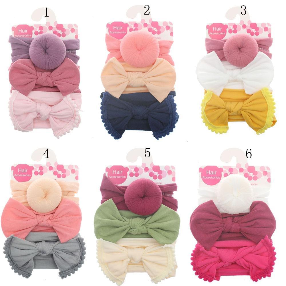 Bébé Mode Nylon Nœud Bandeau Nouveau-né Nœud Boule Ronde Écharpe de Tête Fleur Turban Filles Bandeaux Cheveux Nœud Pour Enfants