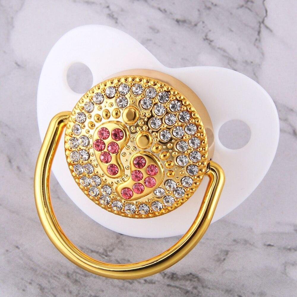 Sucette de luxe en diamant moderne avec motif de dessin animé pour bébé, sucette en silicone scintillante pour nouveau-né, garçons et filles