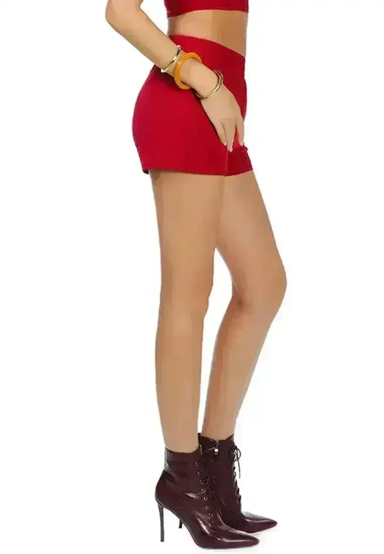 Shorts élastiques en coton uni | Short décontracté confortable -femstylo