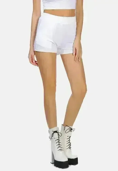 Shorts élastiques en coton uni | Short décontracté confortable -femstylo