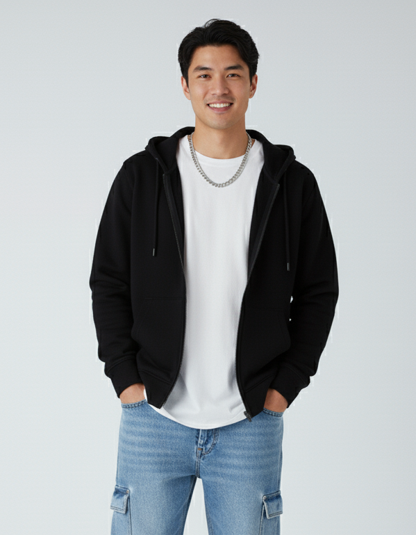 Sweat à capuche zippé épais P2017