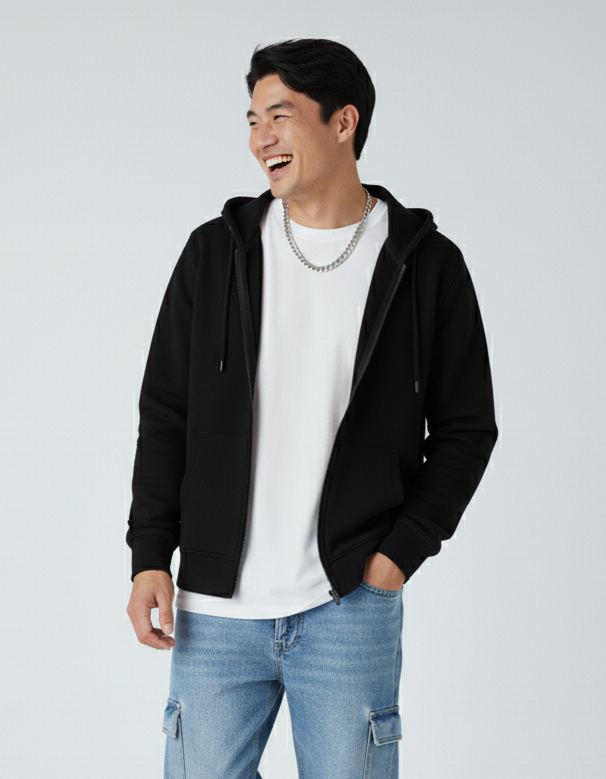 Sweat à capuche zippé épais P2017