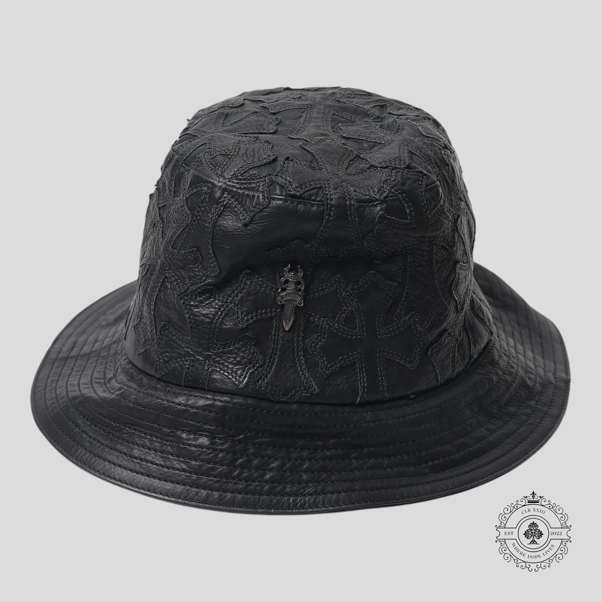 Bob Chrome Hearts Cross en cuir noir