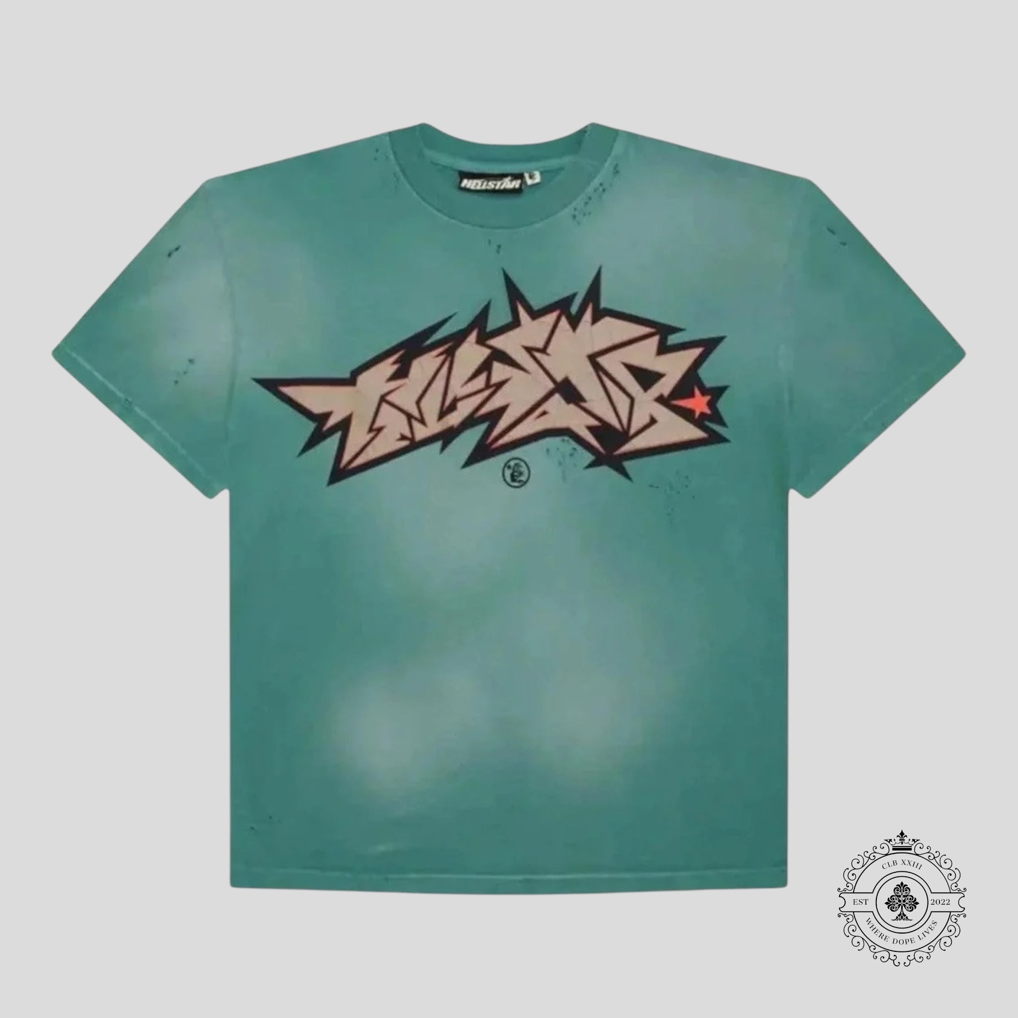 T-shirt Hellstar à imprimé craquelé Vert
