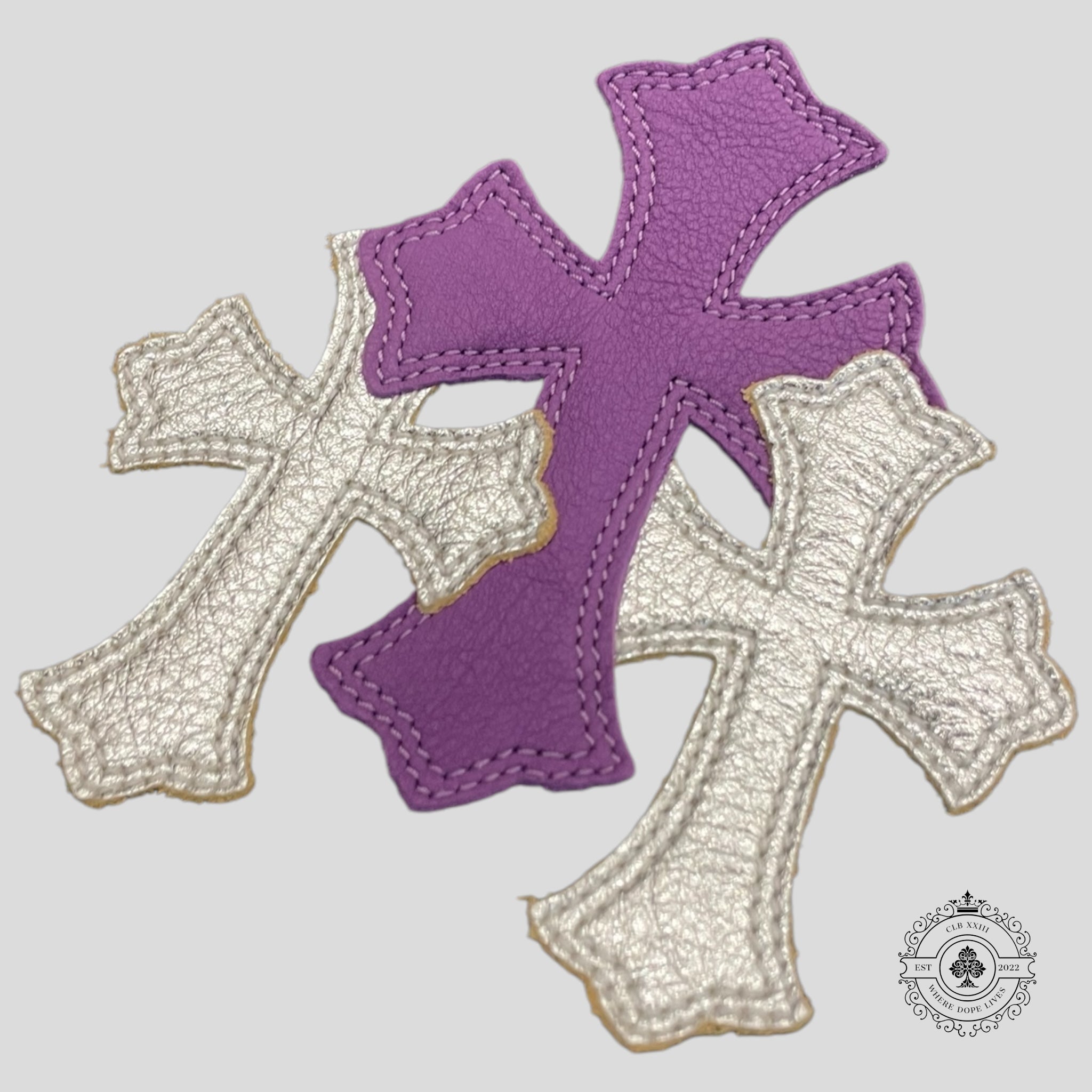 Pantalon de travail Chrome Hearts Double Knee Patch Croix Violette