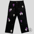 Pantalon de travail Chrome Hearts Double Knee Patch Croix Violette