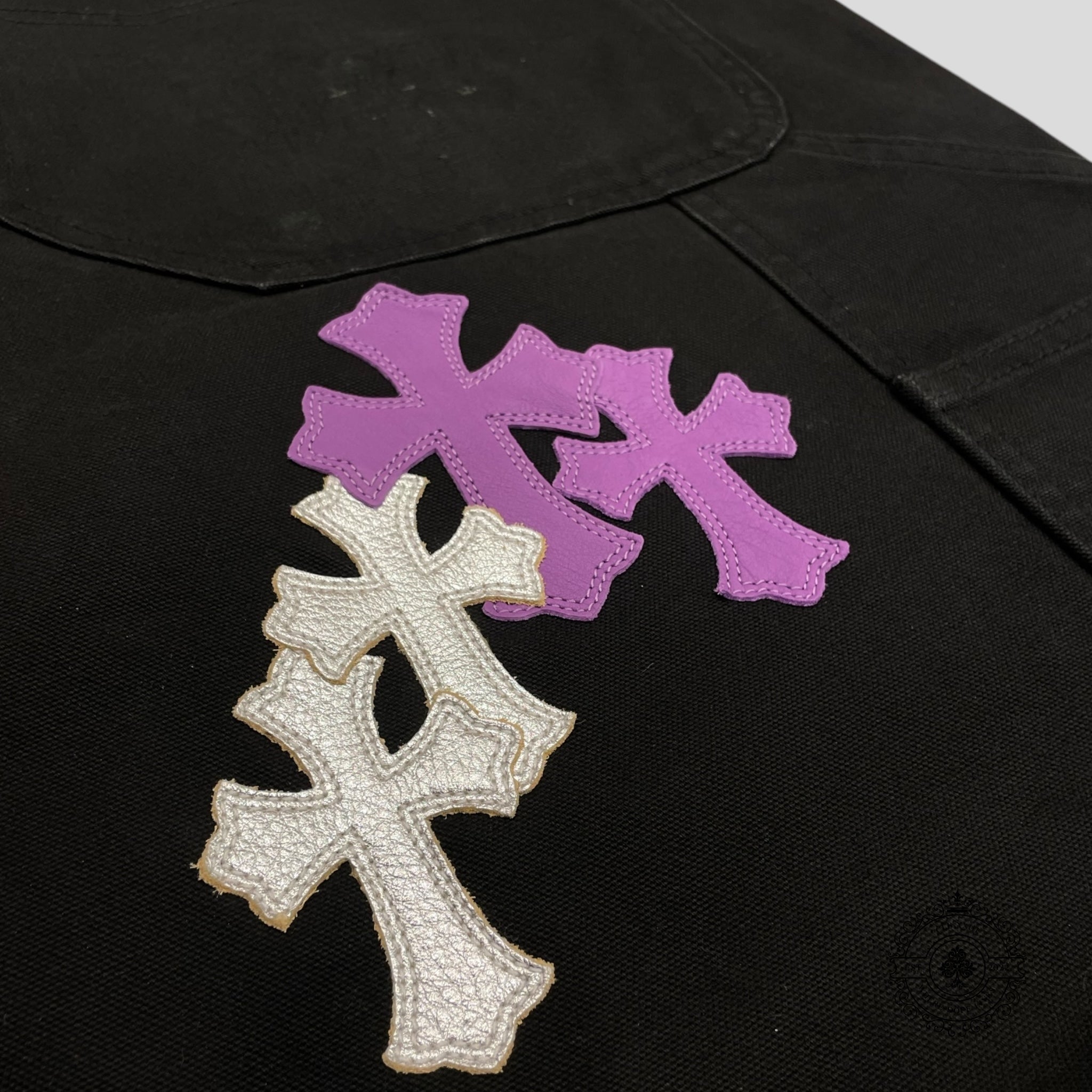 Pantalon de travail Chrome Hearts Double Knee Patch Croix Violette