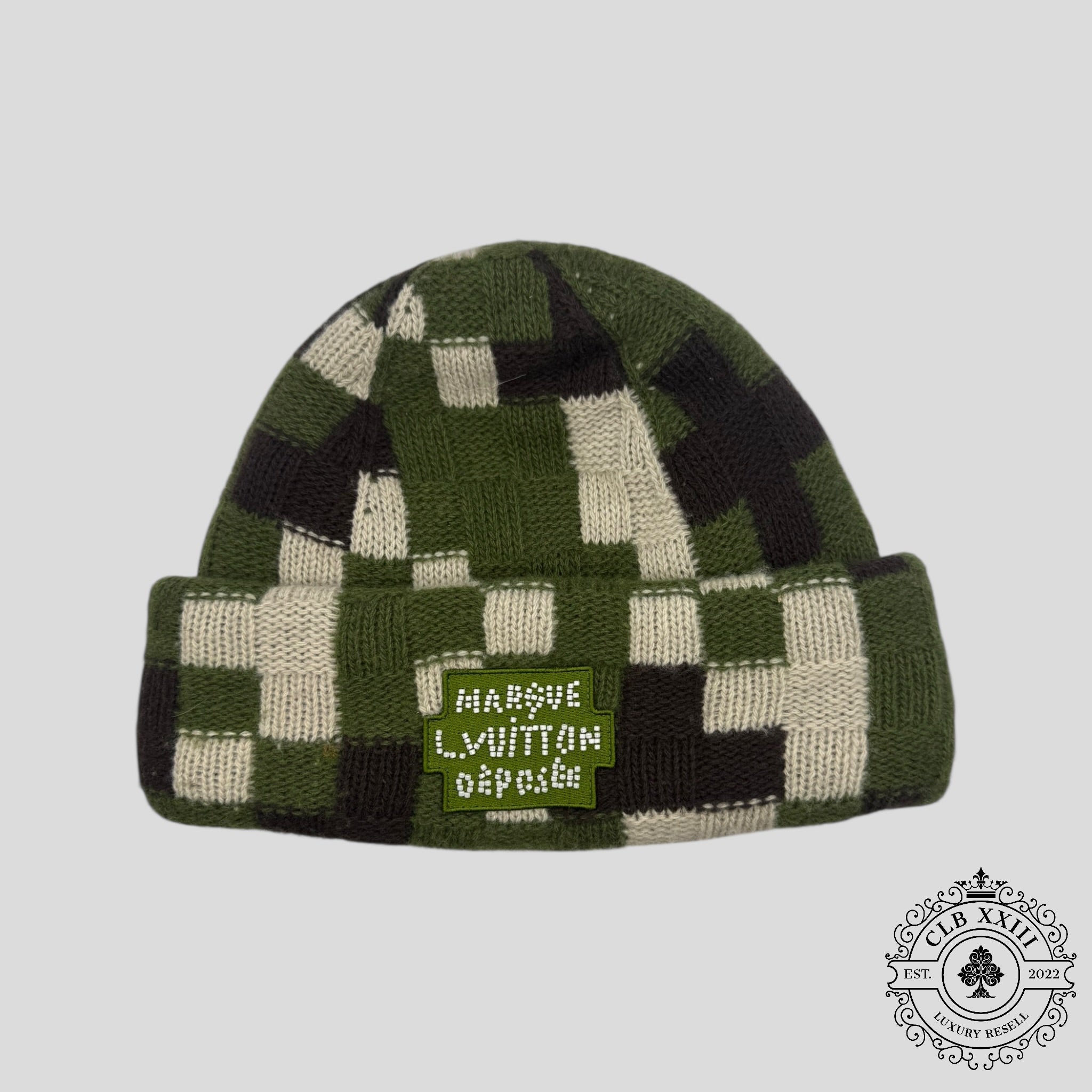 Bonnet Louis Vuitton Damoflage Vert