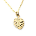 Collier Monstera Deliciosa Addict en or rempli 14 carats