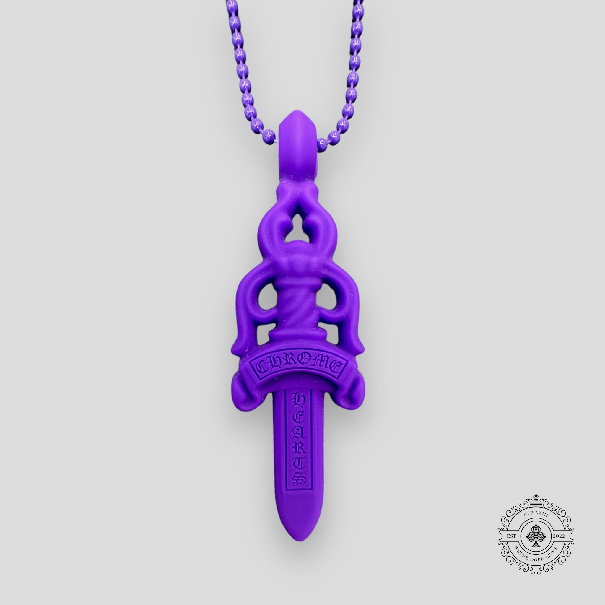 Collier Chrome Hearts Silicone Dagger violet